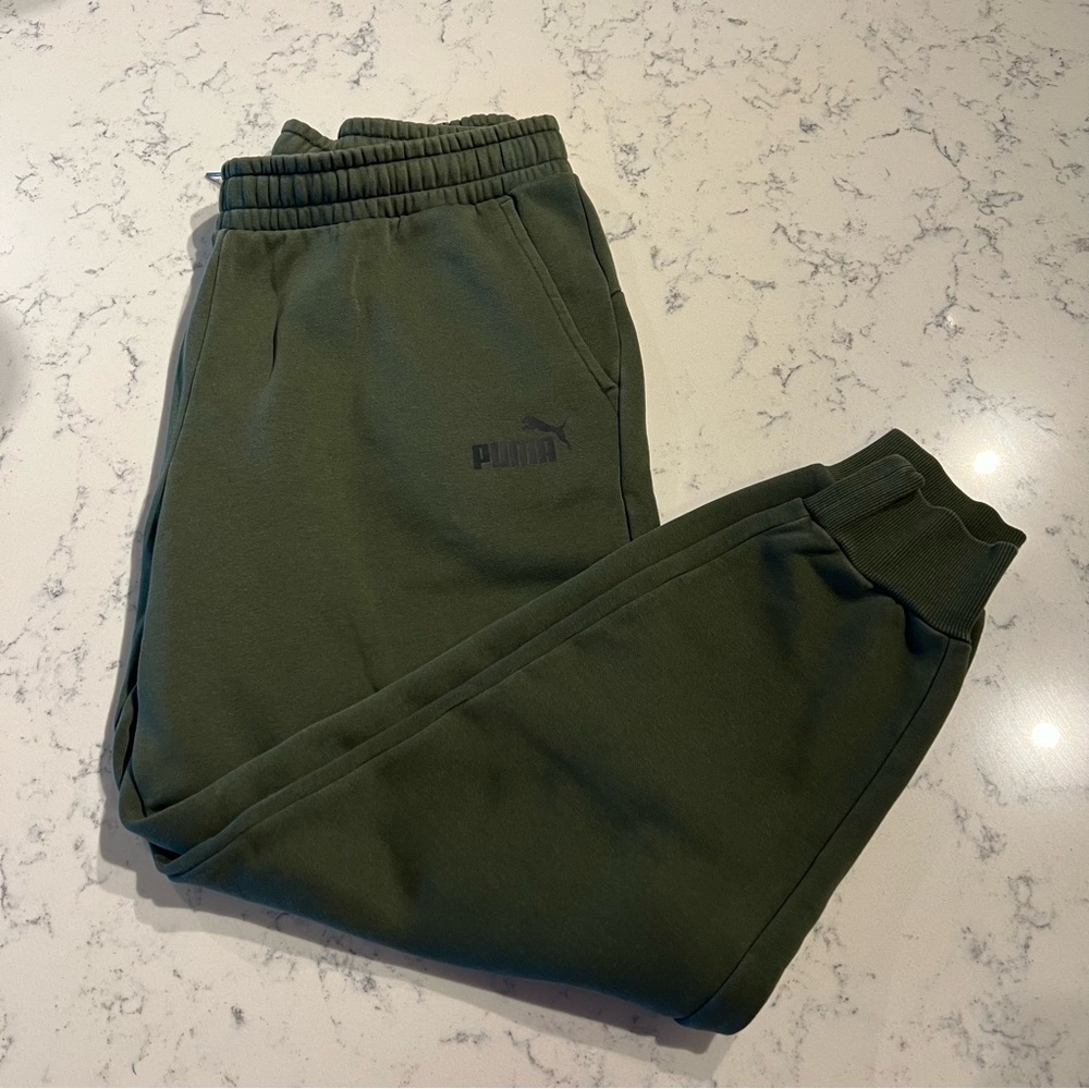 PUMA Men's Fleece Jogger Pants Forest Green Size XXL - Picture 2 of 9